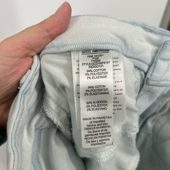 Good American Good Classic High Rise Jeans Deep V Yoke GCDVNF619T Indigo121 - Picture 9 of 9